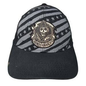 Sons Of Anarchy Fear The Reaper Fitted Hat Black One Size Vent Holes